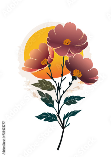 Flores Atardecer Arte