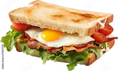 egg sandwich with salad isolated on white or transparent background,transparency 