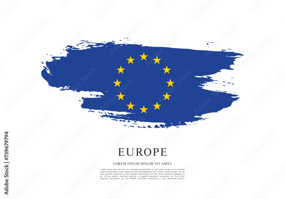 Fototapeta premium Flag of Europe, vector illustration 