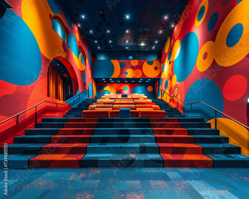 Pop Art inspired movie theaters where cinema architecture meets vibrant artistic expression photo
