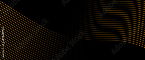 Obraz na płótnie Vector black and gold background with line curve design. w salonie