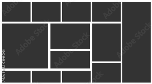 Wallpaper Mural 10 Photo collage template. Moodboard layout. Mood board background. Mosaic picture frame. Scrapbook grid. Gallery banner. Retro photo frame. Album brandboard. Set portfolio images. Vector illustration Torontodigital.ca