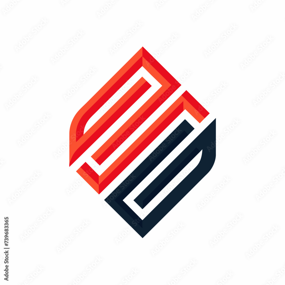 Creative Logo Concept with Abstract Branded Lines Creative Logo Concept with Abstract Branded Lines