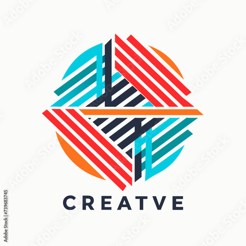 Creative Logo Concept with Abstract Branded Lines