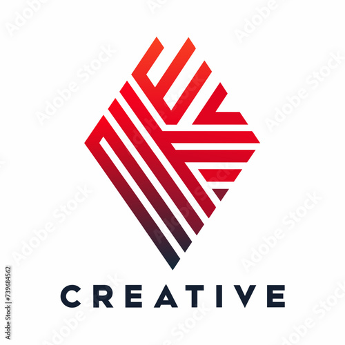 Creative Logo Concept with Abstract Branded Lines