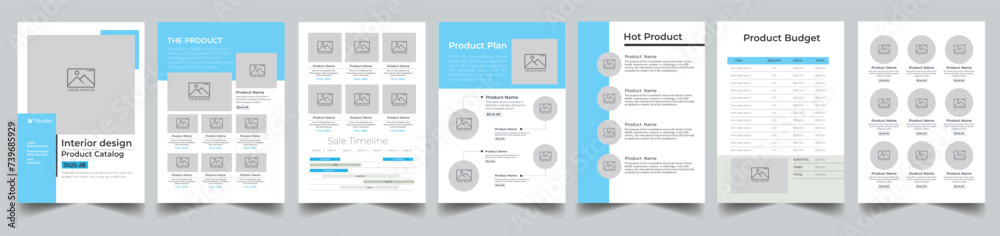 Product catalog design layout template with cover page design 
