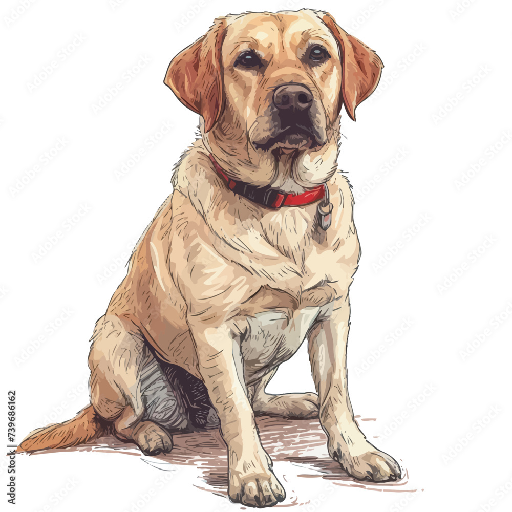 Labrador Retriever puppy. Vector illustration of a dog.