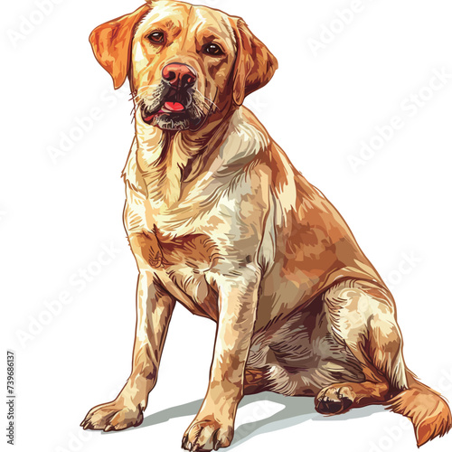 Labrador Retriever puppy. Vector illustration of a dog.