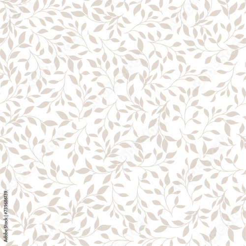 Leaves Seamless Pattern. Floral Background. Vintage Botanical Vector Seamless Pattern for Surface Design, Textile, Fashion Prints. Floral Texture with Small Hand Draw Leaves.