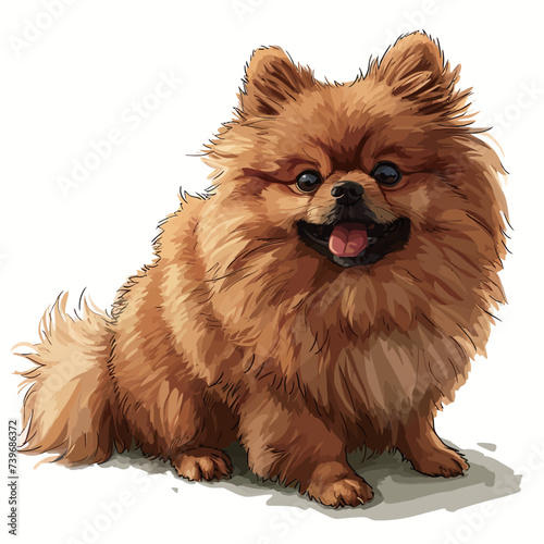 Pomeranian dog. Vector illustration of a Pomeranian dog.