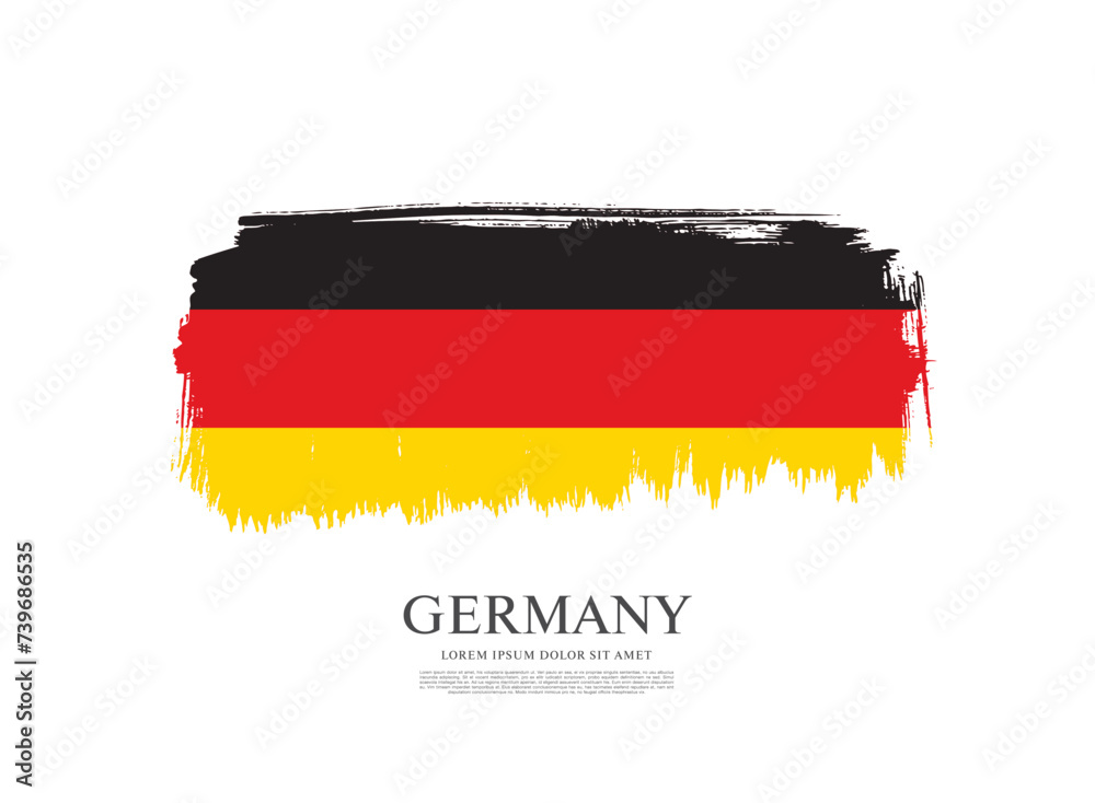 Obraz premium Flag of Federal Republic of Germany, brush stroke background