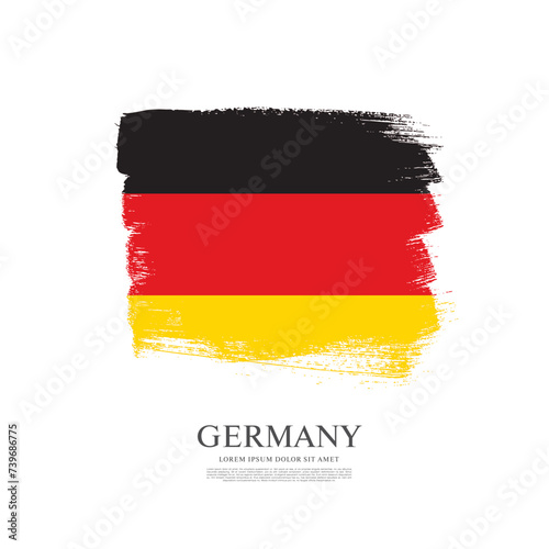 Flag of Federal Republic of Germany  brush stroke background