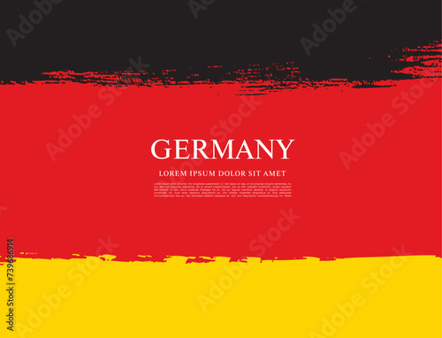 Flag of Federal Republic of Germany, brush stroke background photo