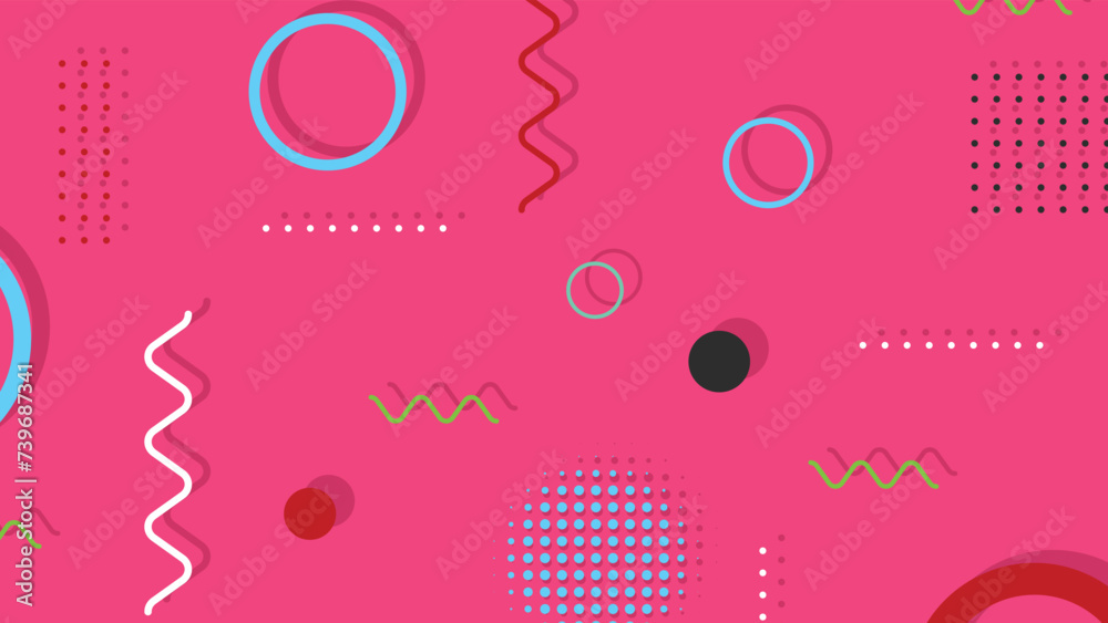 Trendy modern abstract background with memphis elements