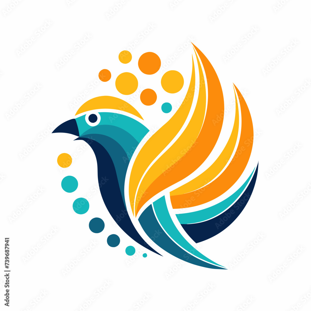 Artistic Approach to Bird Logo Design with Bright Colors