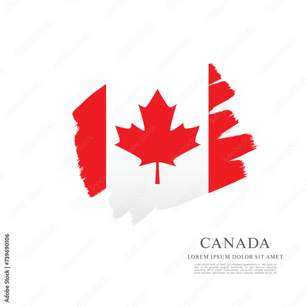 Flag of Canada, brush stroke background Flag of Canada, brush stroke background