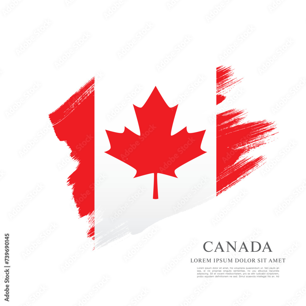 Flag of Canada, brush stroke background Flag of Canada, brush stroke background
