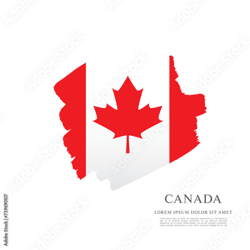 Flag of Canada, brush stroke background