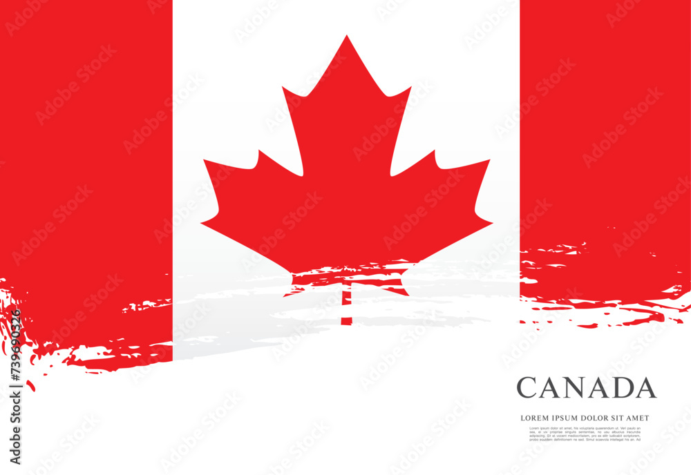Flag of Canada, brush stroke background Flag of Canada, brush stroke background