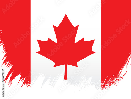 Flag of Canada, brush stroke background