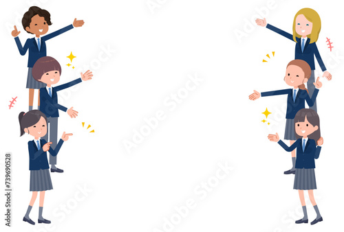 女子学生たちがにぎやかに紹介しているイメージ