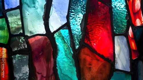 Multicolored stained glass  may be used as background
