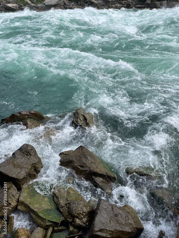 waves crashing on rocks