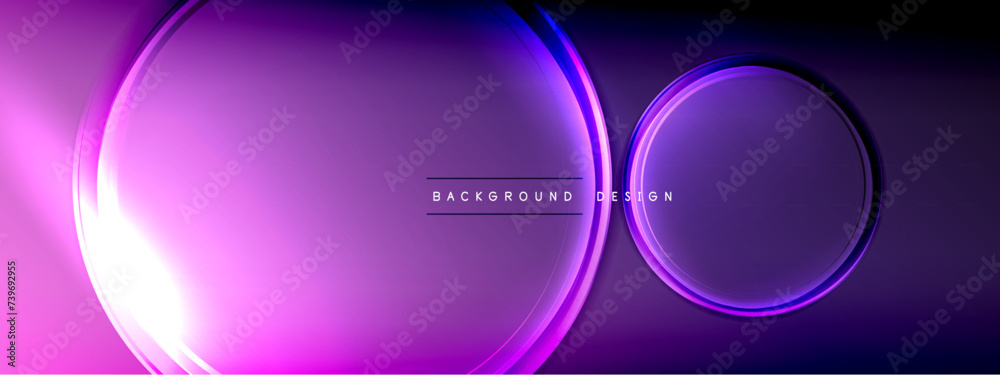 Fototapeta premium Vector abstract background - liquid transparent bubble shapes on fluid gradient with shadows and light effects