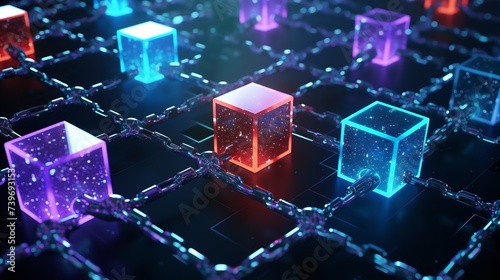 Blockchain Network Concept: Abstract Blockchain Background