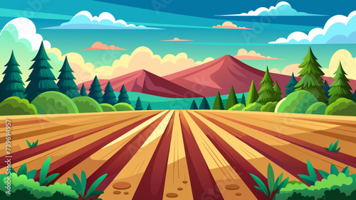 Background of plowed agricultural field photo