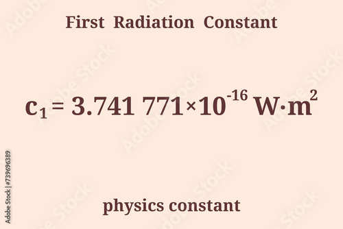 First Radiation Constant. Physics constant. Education. Science. Vector illustration.