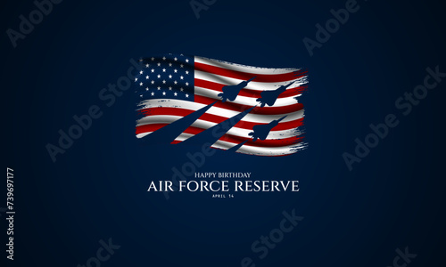 Happy birthday US Air Force Reserve April 14 Background Vector Illustration