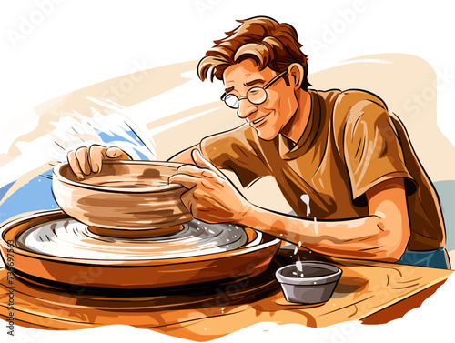 A man making a pot
