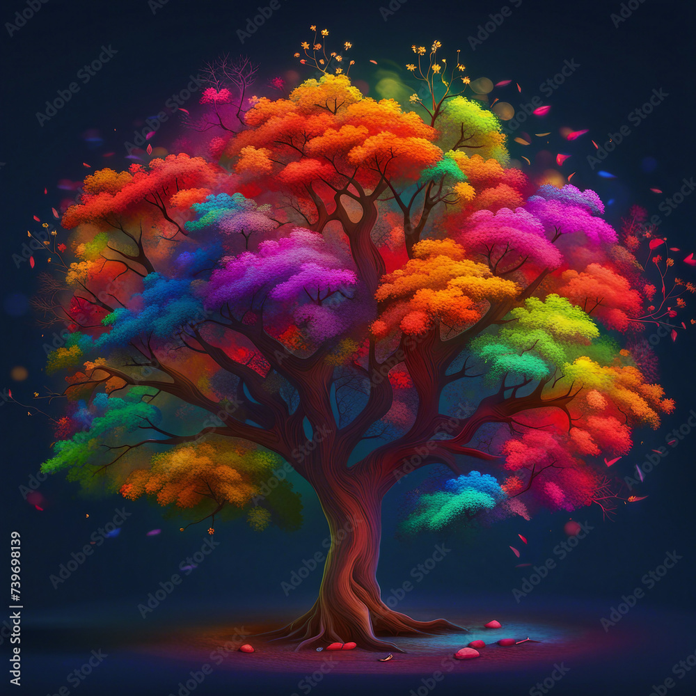 colorful tree illustration background colorful tree illustration background