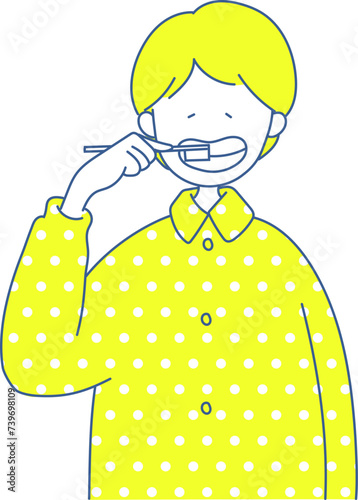 歯ブラシをする人