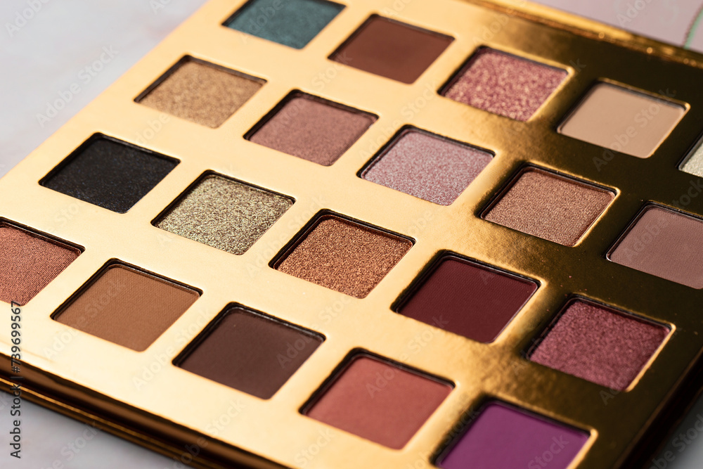 Fototapeta premium Eyeshadow palette close-up, cosmetics