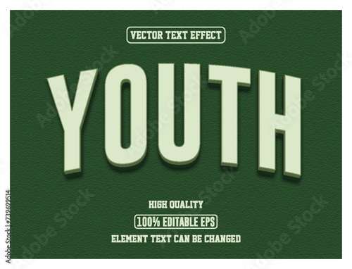 Editable text style effect - Youth eps text style theme. photo