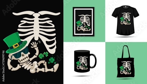 ST patricks day pregnant mom tshirt design