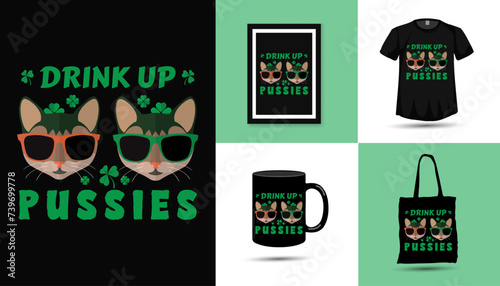 ST Patricks day cat lover funny t-shirt