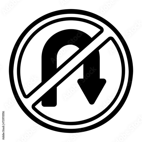 no u turn icon