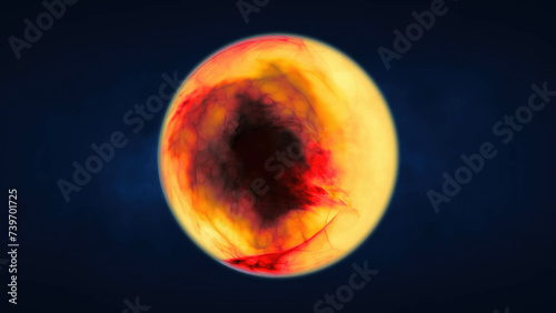 Yellow orange translucent glass energy futuristic magic round ball liquid plasma sphere. Abstract background. Video in high quality 4k, motion design