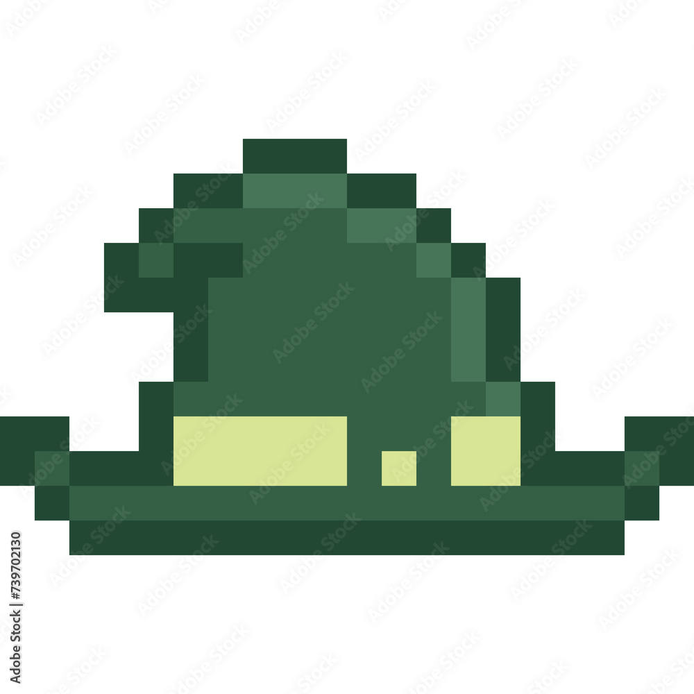 Pixel art monochrome halloween witch hat Pixel art monochrome halloween witch hat