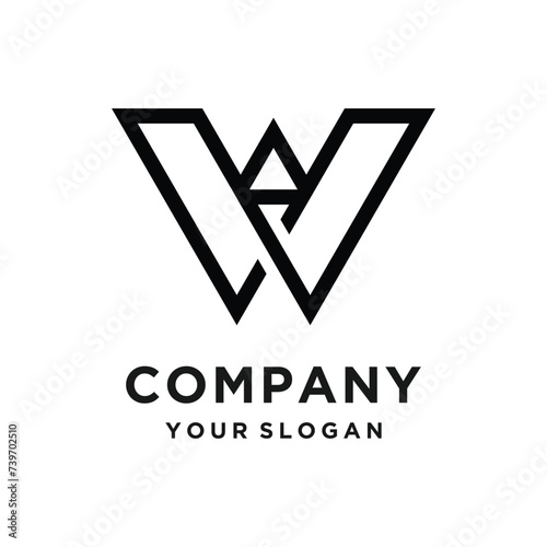 Letter W design element vector icon with creative and simple style