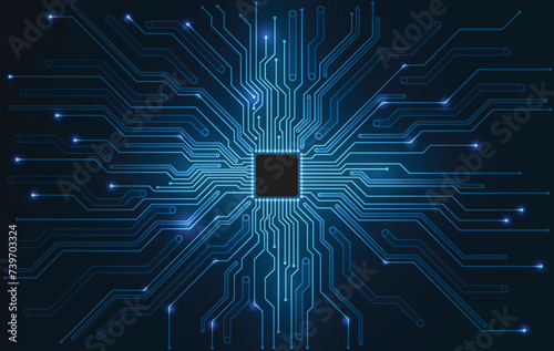 Circuit board. Technology background. Central Computer Processors CPU concept. Motherboard digital chip.
