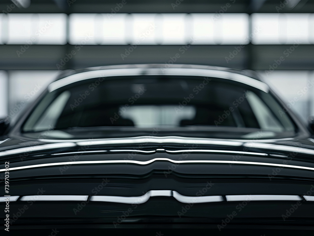 Explore the pristine elegance of an editorial photo featuring a very clean front glass car shield, perfect for AI generative projects.
