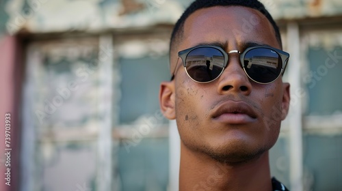 portrait of young man with sunglasses