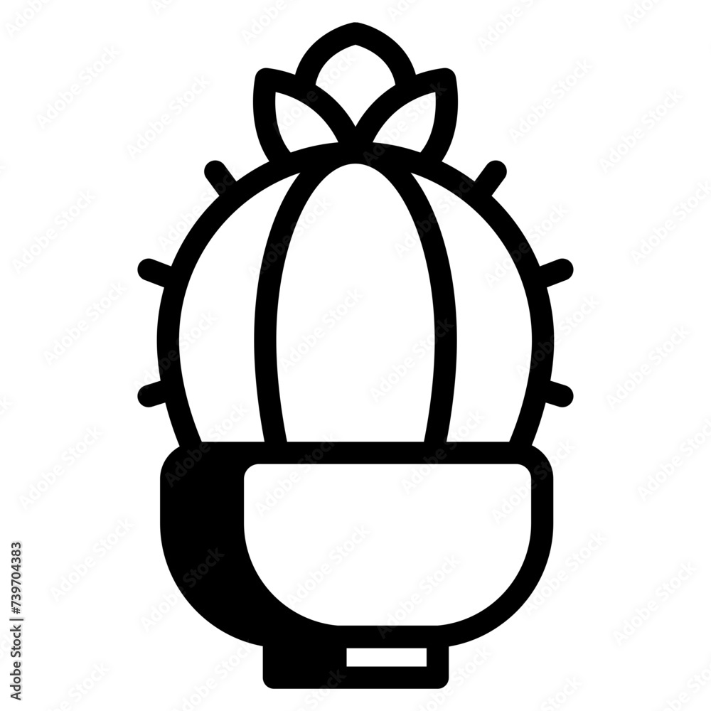 cactus in pot icon cactus in pot icon