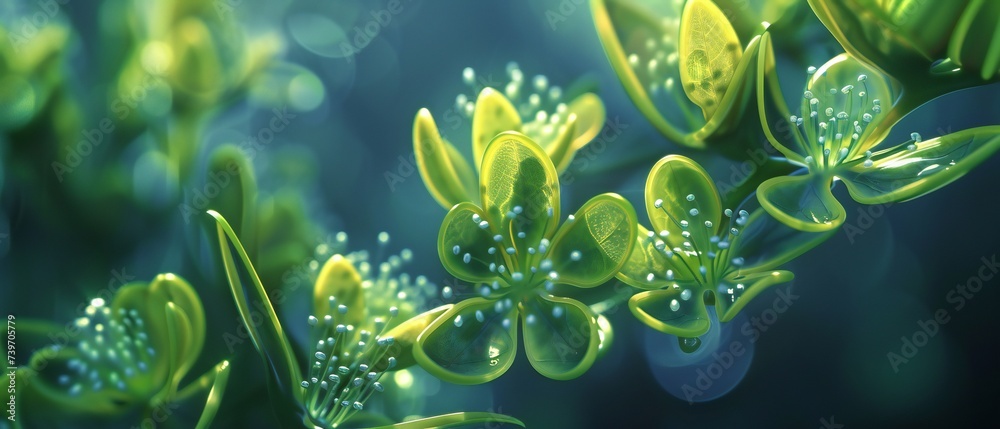 bioluminescent plant with shine. bioluminescent plant with shine.