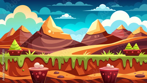 Seamless Landscape with Layers for Parallax Effect