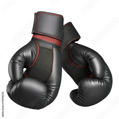 black boxing gloves isolated on transparent background